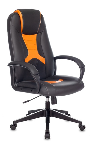 Кресло игровое TopChairs ST-CYBER 8, черно-оранжевое/экокожа