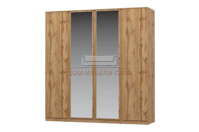 Шкаф 4-дверный STERN с зеркалами, дуб вотан