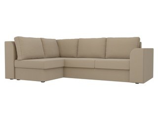 Угловой диван-кровать левый Пауэр, бежевый/рогожка