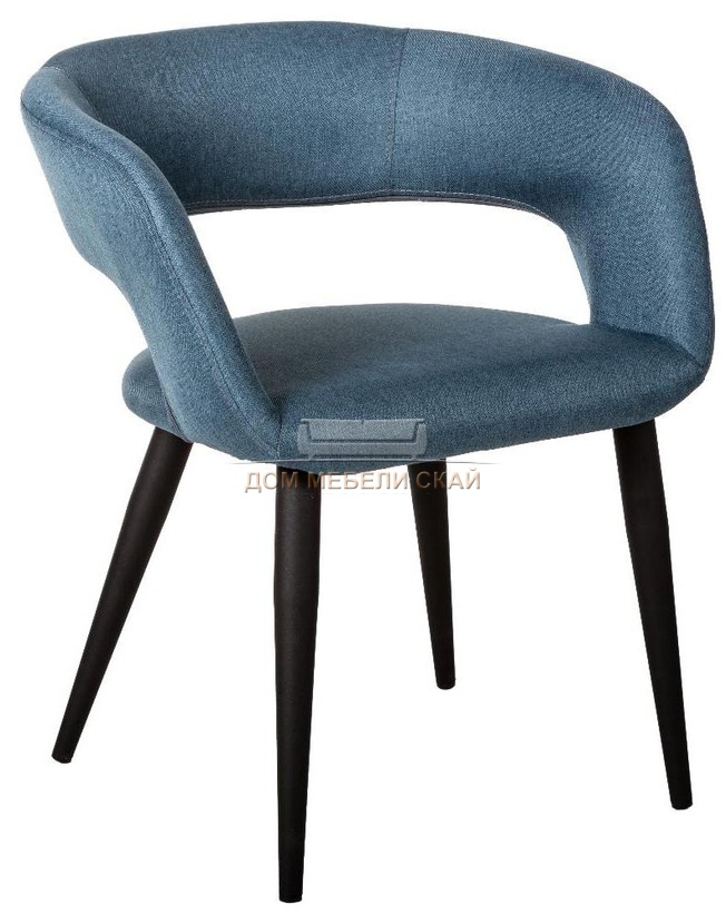 Стул-кресло Walter, рогожка синего цвета эко/черный