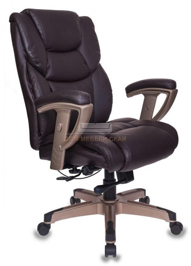 Кресло руководителя T-9999, коричневая экокожа