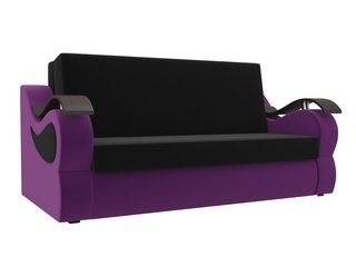 Диван-кровать аккордеон Меркурий, черный/фиолетовый/микровельвет