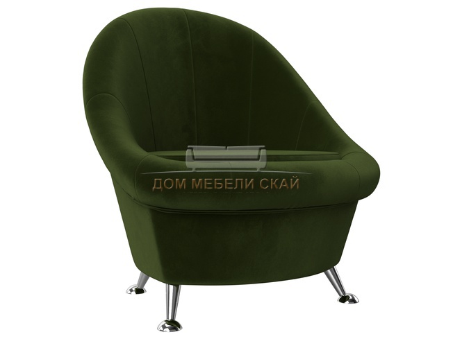 Кресло-банкетка, зеленый микровельвет