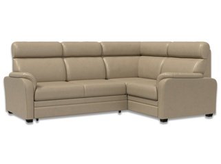 Угловой диван-кровать Омега 3-1, бежевая экокожа