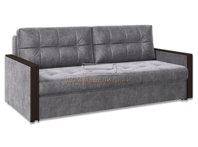 Диван-кровать Норд с декором БНП, серый велюр/columbia/венге