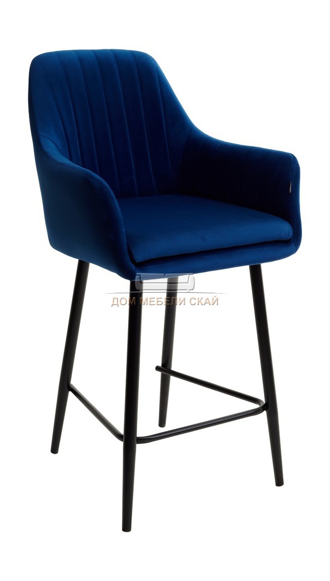 Полубарный стул Роден, велюровый синего цвета Premier 22
