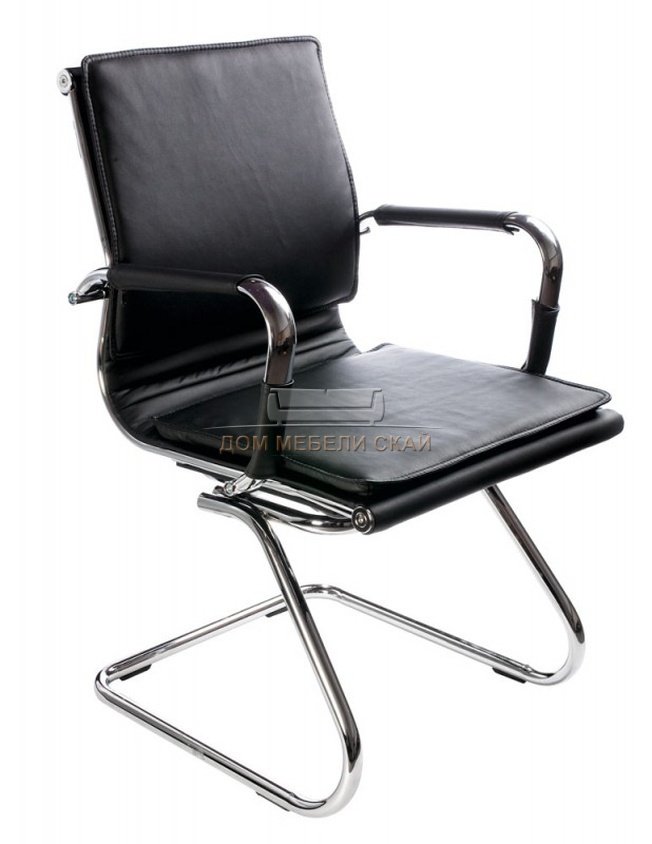 Кресло офисное CH-993-Low-V, черная экокожа