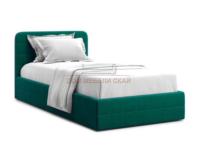 Кровать полутороспальная Adda 120x200 с ПМ, зеленый велюр velutto 33