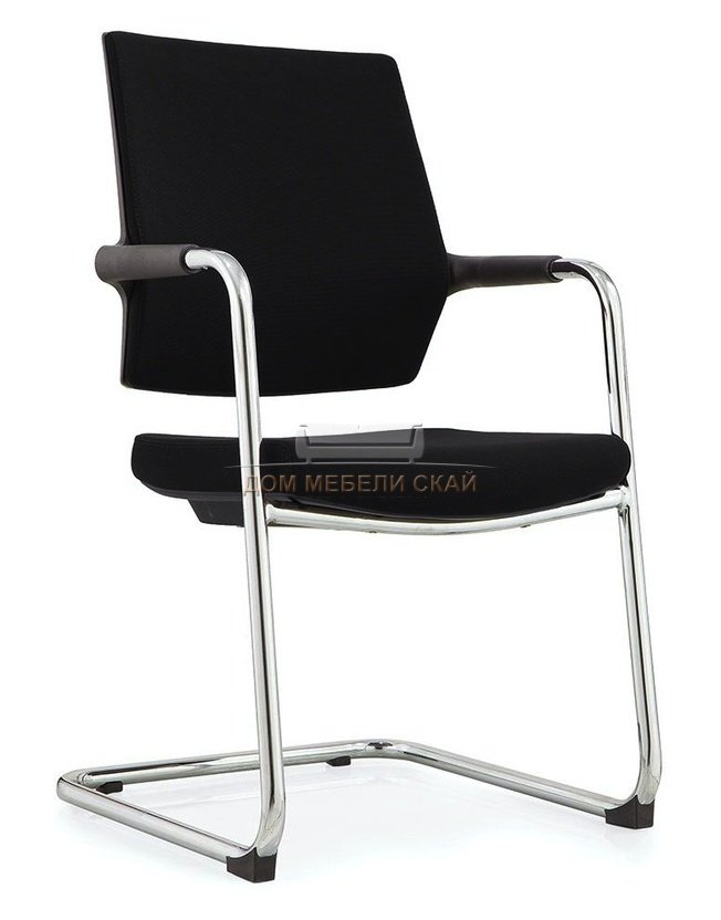 Кресло офисное Стайл 1 CF, хром/черная сетка/черная ткань