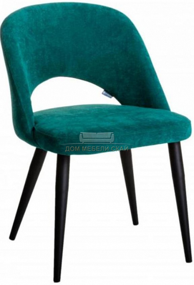 Стул-кресло Lars, микровельвет изумрудного цвета/чёрный