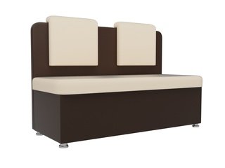 Кухонный диван Маккон 2-х местный, бежевый/коричневый/экокожа