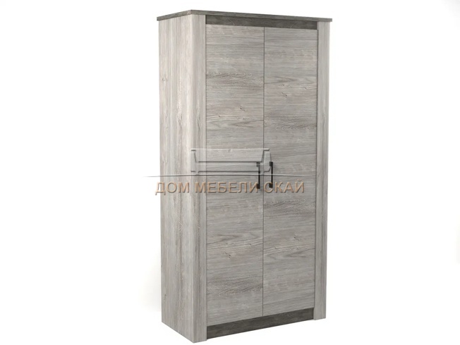 Шкаф 2-дверный Денвер 2300, риббек серый/камень темный