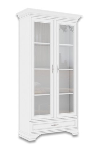 Шкаф-витрина 2-дверный Кентаки REG2W1S, белый