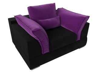 Кресло Пекин, микровельвет черный/фиолетовый