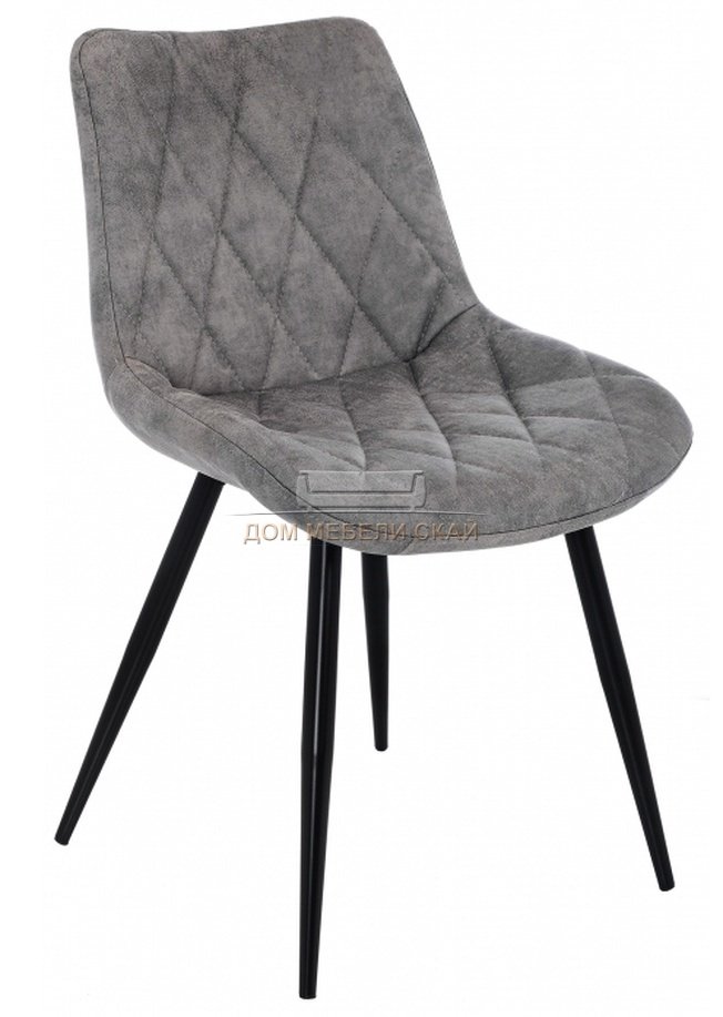 Стул Fox, black/grey замшевый серого цвета