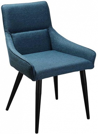 Стул-кресло Jean, рогожка синего цвета Блю Арт/черный