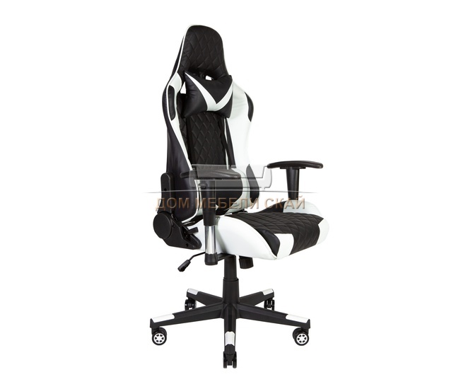 Игровое кресло Lotus One, черно-белая экокожа