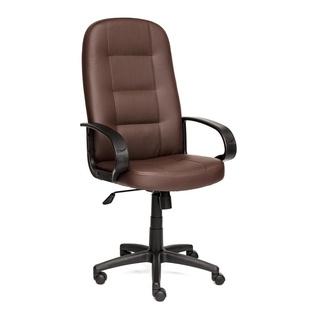 Кресло офисное Девон Devon, коричневая перфорированная экокожа