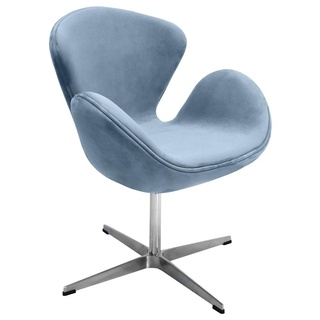 Кресло Swan Chair, серо-голубая замша