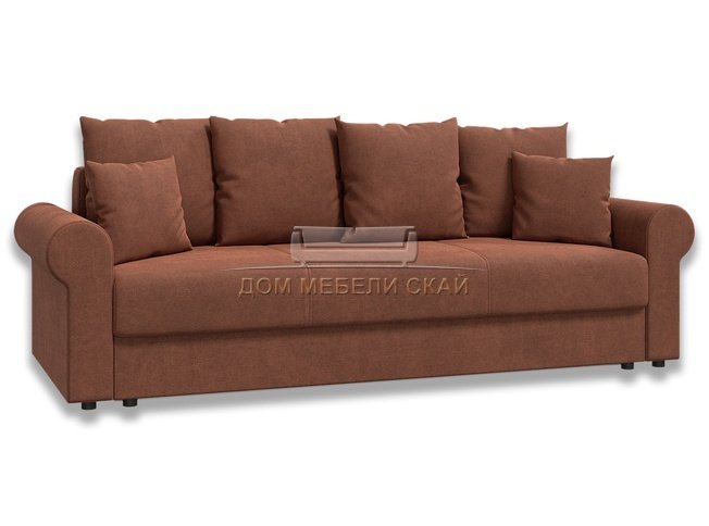 Диван-кровать Лира люкс БНП 1400, коричневый велюр