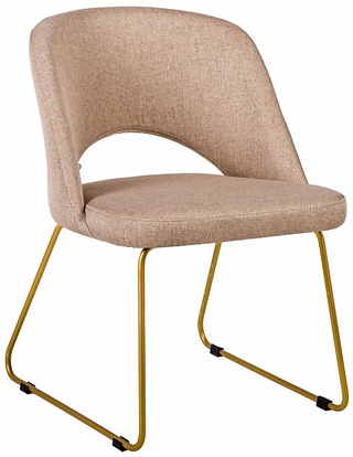 Стул-кресло Lars, рогожка бежевого цвета браун/линк золото