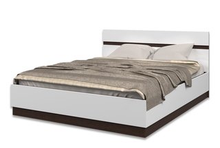 Кровать двуспальная Кент 1600, венге/белый глянец