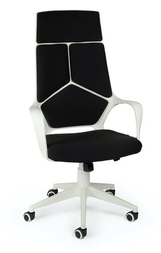 Кресло офисное IQ, white/black/белый пластик/черная ткань