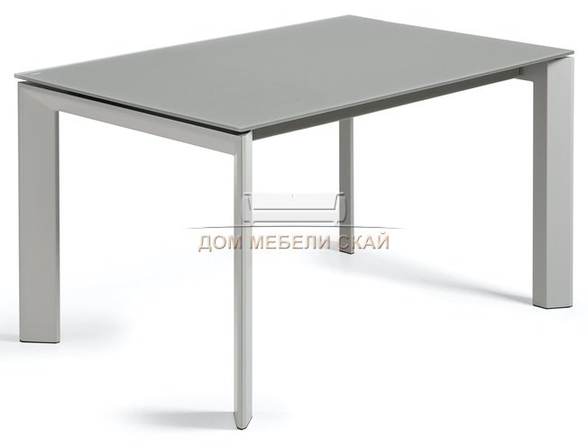 Стол обеденный раздвижной Atta 140(200)x90 серый, серое стекло CC0182C03