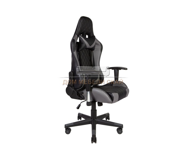 Игровое кресло Lotus One, черно-серая экокожа
