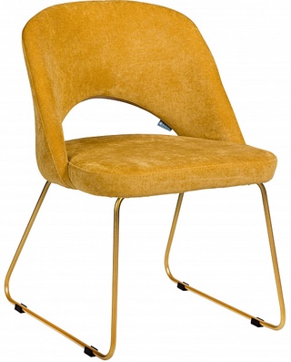 Стул-кресло Lars, микровельвет жёлтого цвета/линк золото
