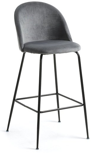Барный стул Mystere, велюровый серого цвета