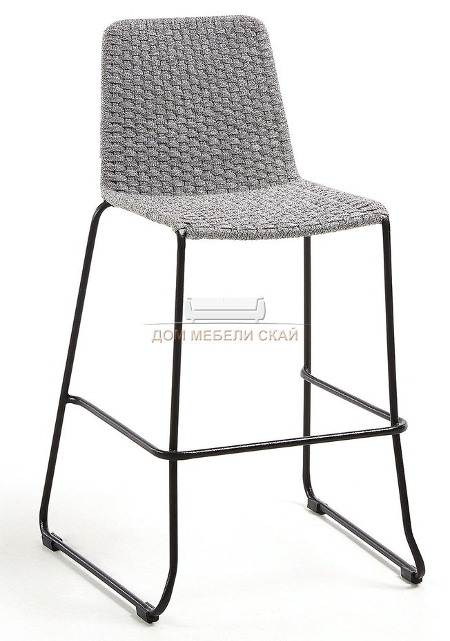 Барный стул Meggie, шенилл серого цвета
