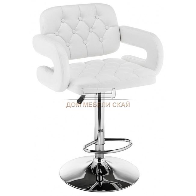 Барный стул Shiny, экокожа белого цвета