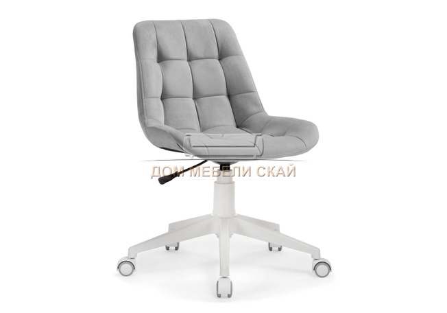 Компьютерное кресло Келми 1, велюр светло-серый/пластик белый