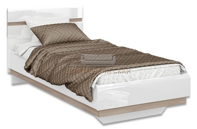 Кровать односпальная 90x200 Линате /TYP90, белый глянец