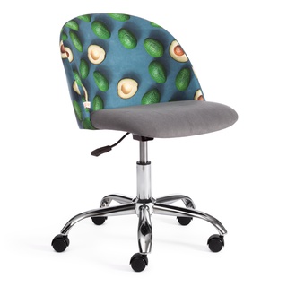 Кресло офисное MELODY, флок серый 29/ткань Botanica 11 avocado