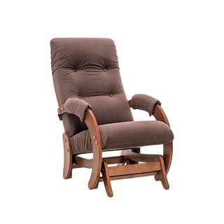 Кресло-глайдер Модель 68, велюр коричневый Maxx 235/орех