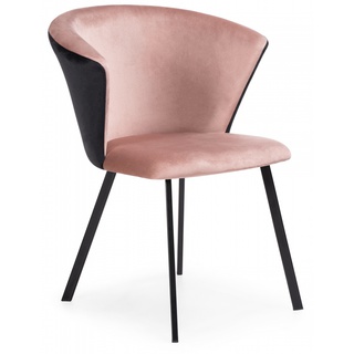 Стул Gema, велюровый розового цвета pink/черная экокожа black /black