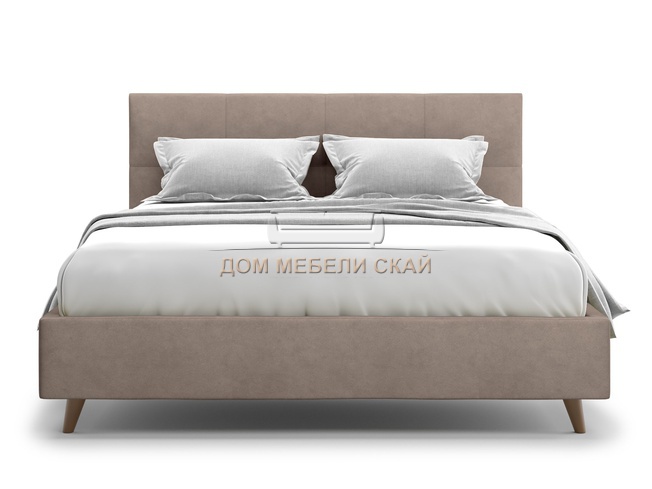 Кровать двуспальная 160x200 Garda Lux, коричневый велюр velutto 22