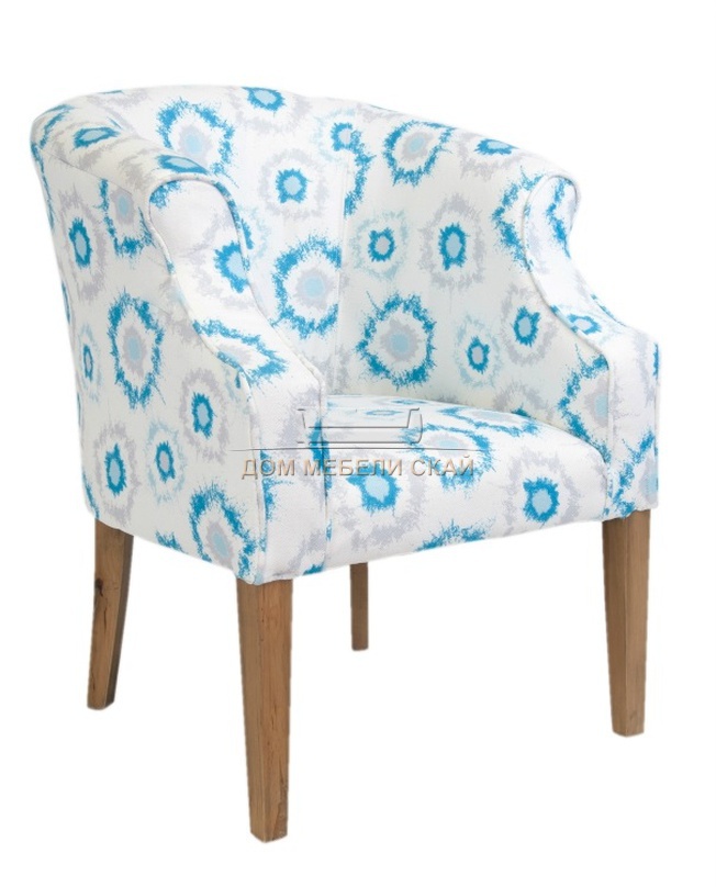 Кресло Laela, бело-голубой лён deep