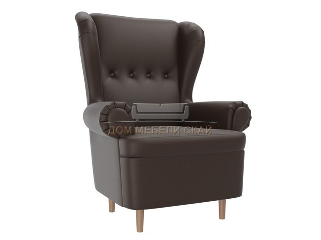 Кресло Торин, коричневое/экокожа