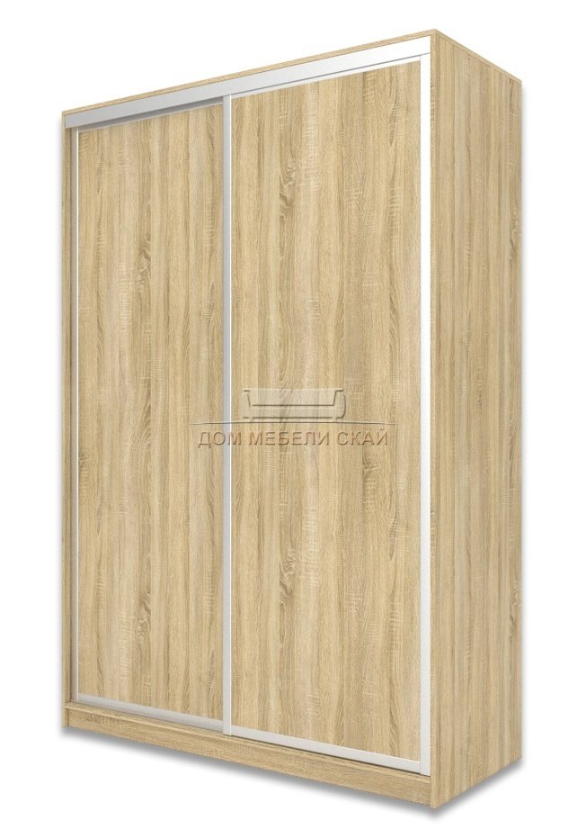 Шкаф-купе Юпитер 2-дверный без зеркала 1500 (глубина 450, высота 2200), дуб сонома