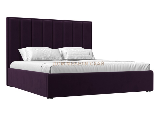Кровать двуспальная 160x200 Афродита с ПМ, фиолетовый велюр