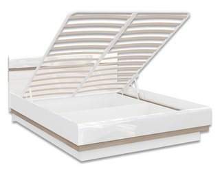 Кровать двуспальная 160x200 Линате с подъемным механизмом /TYP94-01, белый глянец