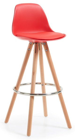 Барный стул Stag, экокожа красного цвета