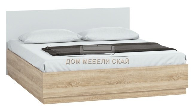 Кровать двуспальная Стелла 1800, дуб сонома/белый снег