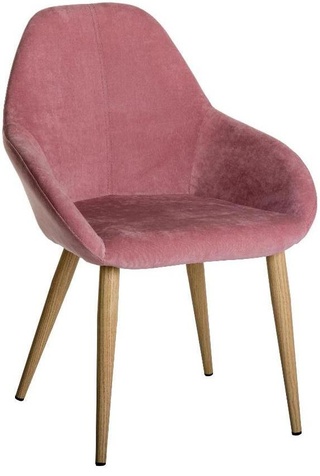 Стул-кресло Kent, микровельвет розововый/натуральный дуб