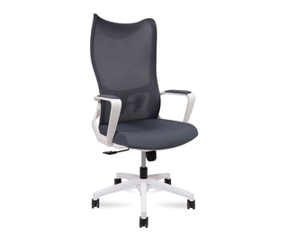 Кресло офисное Wave, белый пластик/серая сетка/серая ткань