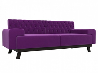 Прямой диван Мюнхен Люкс, фиолетовый микровельвет