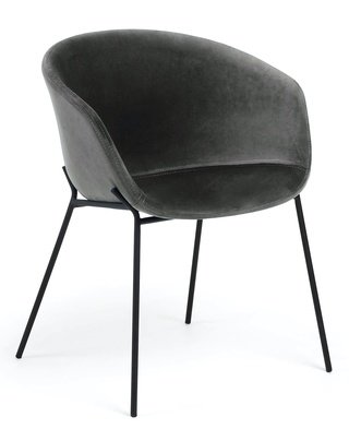 Стул-кресло Zadine, велюровый серого цвета